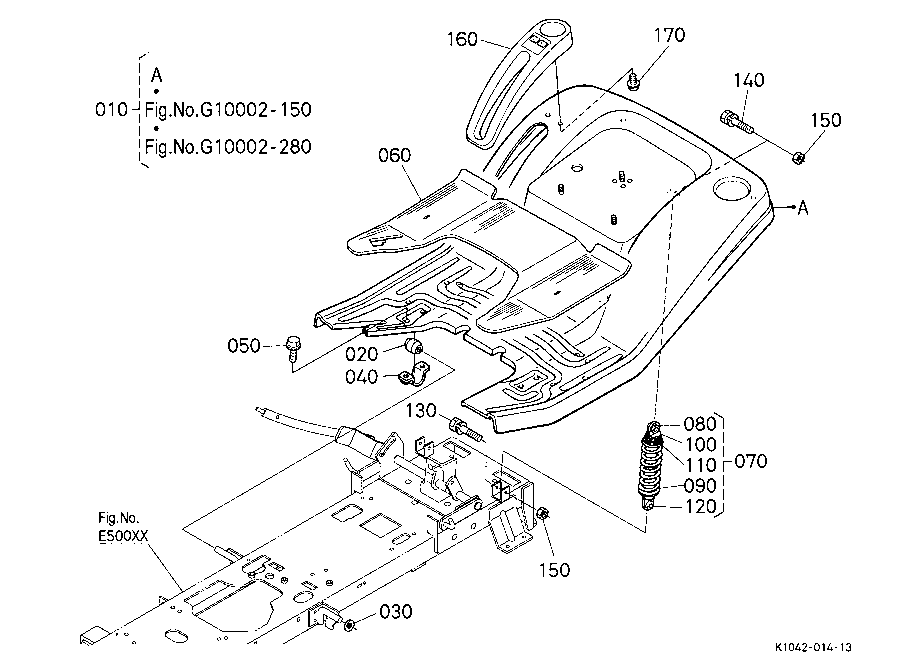 Kubota t2080 discount mower deck parts